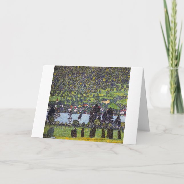 Tarjeta En el lago Atter, Gustav Klimt (Anverso)