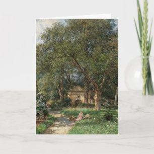 Tarjeta En el parque del castillo   Hugo Darnaut