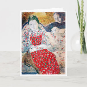 Tarjeta En el Sofá de plata pálida, Maurice Denis