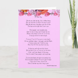 Tarjeta En este día saludo de poema de amor