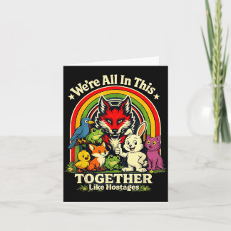 Tarjeta en Esto Juntos Como Rehenes Divertido Animal Retro