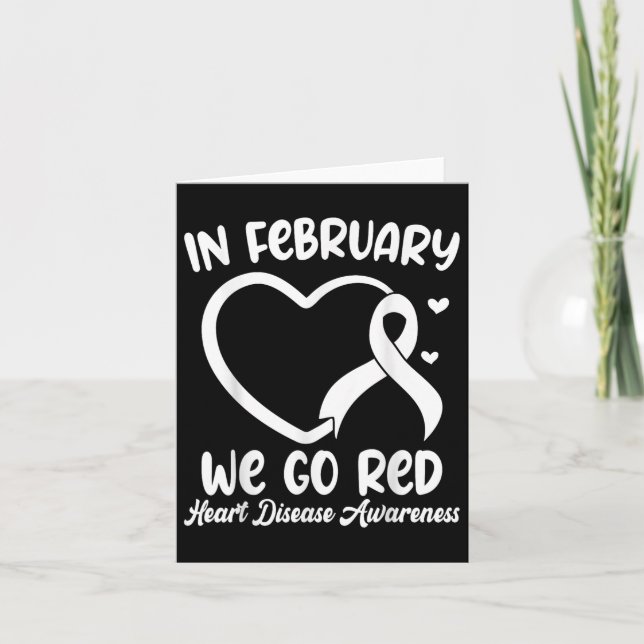Tarjeta En febrero nos volvemos rojos Mes de concienciació (Anverso)