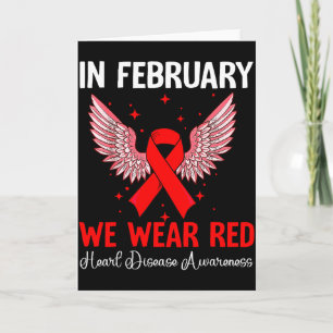 Tarjeta En febrero nosotros usamos rojo Conciencia del Día