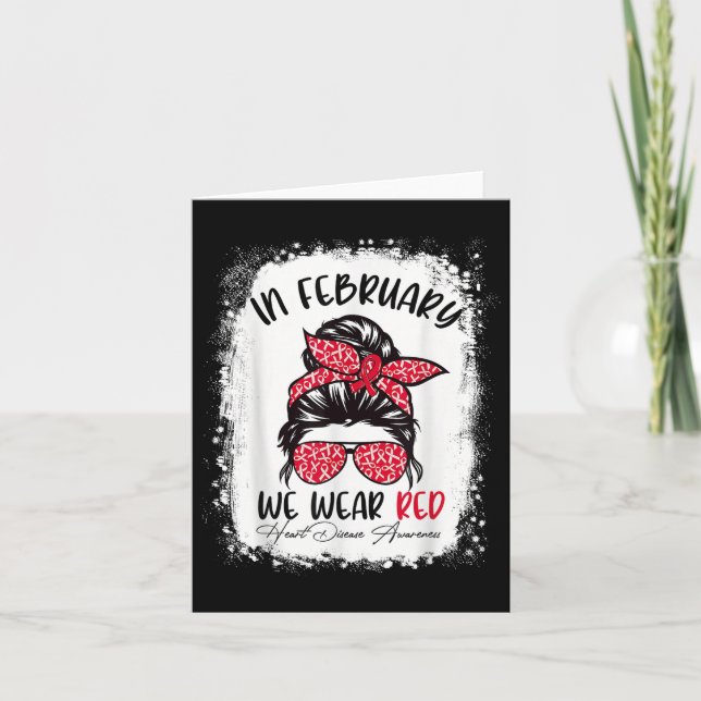 Tarjeta En febrero usamos rojo Conciencia del corazón Me (Anverso)