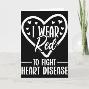 Tarjeta En febrero usamos rojo Conciencia del Día Mundial 