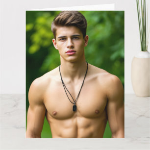 Tarjeta En forma y enfocado - Modelo masculino sin camiset