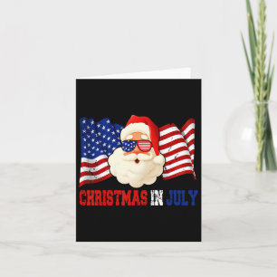 Tarjeta En julio Hawaiian Santa Orgullo Americano 4 de jul