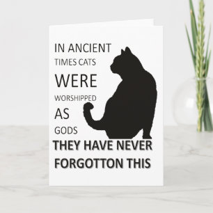 Tarjeta En la antigüedad los gatos eran venerados como dio