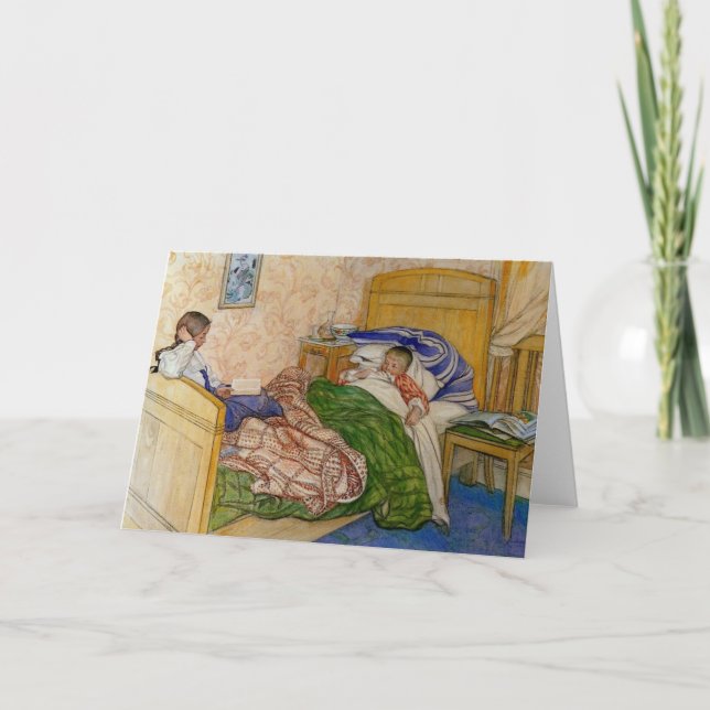 Tarjeta En la cama de Mamá de 1908 (Anverso)