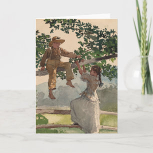 Tarjeta En la cerca Winslow Homer