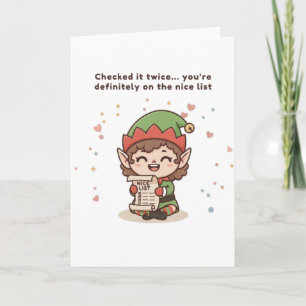 Tarjeta En la lista de los buenos Cute Puchi Dōshi Elf Nav