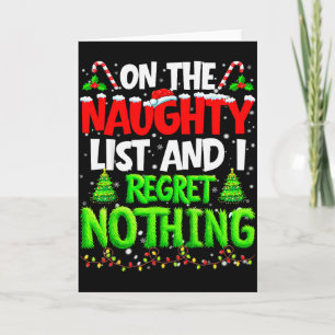 Tarjeta En La Lista Traviesa Y No Lamentar Nada Pjs Navida