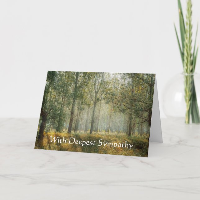 Tarjeta En la más profunda simpatía, bella escena de otoño (Anverso)