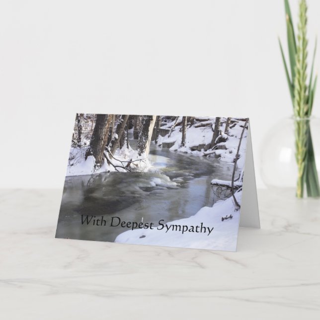 Tarjeta En la más profunda simpatía invierno Nieve helada (Anverso)