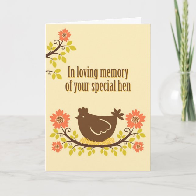 Tarjeta En la memoria amorosa de tu gallina especial (Anverso)