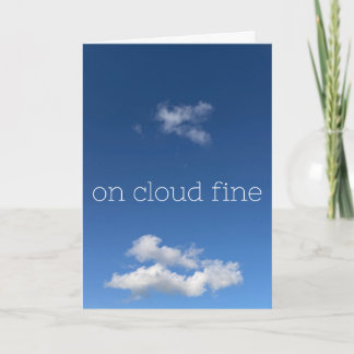 Tarjeta En la nube bien divertido minimalista cielo azul