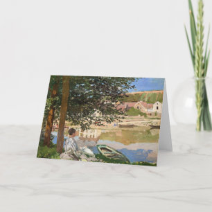 Tarjeta En la orilla del Sena por Monet
