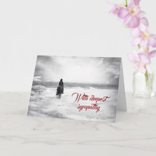 Tarjeta En la playa    - Con profundo pesar