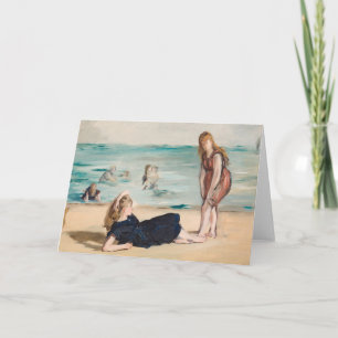 Tarjeta En la playa   Édouard Manet