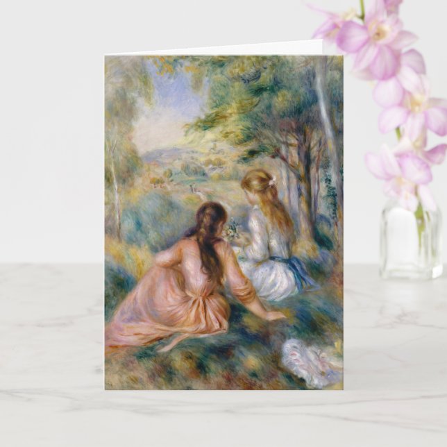 Tarjeta En la pradera, arte Pierre-Auguste Renoir (Orquídea)