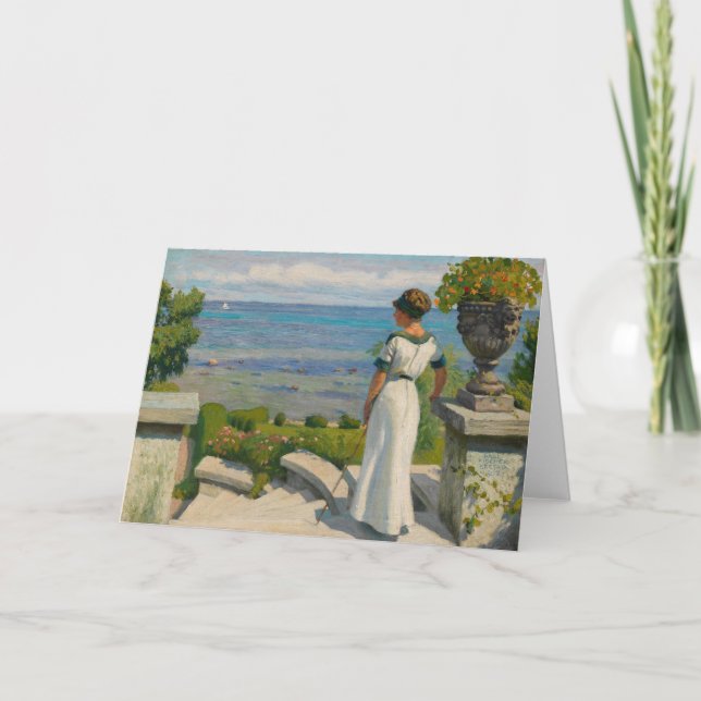 Tarjeta En la terraza | Paul Fischer (Anverso)