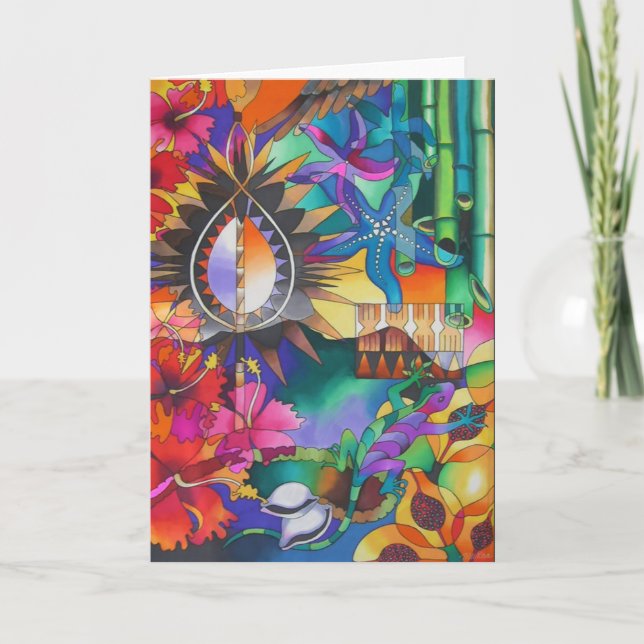 TARJETA "EN LAS SOMBRAS DE LA MONTAÑA GIGANTE DORMIDA IV" (Anverso)