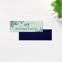 Tarjeta en línea RSVP de Boda de la Marina y Verde