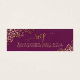 Tarjeta en línea RSVP de Boda de Pluma Magenta Gol