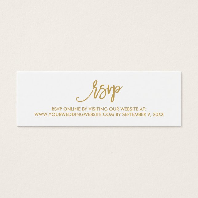 Tarjeta en línea RSVP de boda por mano de moda (Frente)