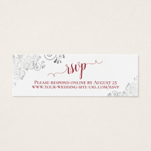 Tarjeta en línea RSVP de Bodas Rojas y Blancas de