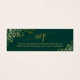 Tarjeta en línea RSVP de Gold Frills de Emerald Gr