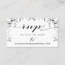 Tarjeta en línea RSVP de Silver Eucalyptu Greenery