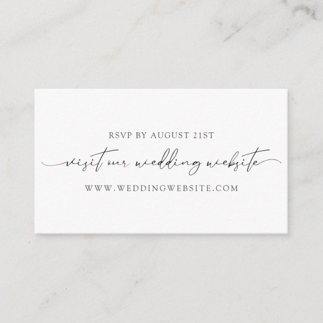 Tarjeta en línea RSVP para boda caligráfica modern (Anverso)
