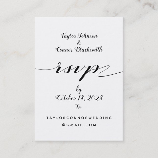 Tarjeta en línea RSVP y Detalles de caligrafía rus (Anverso)