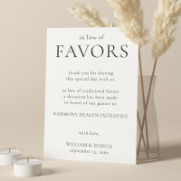 En lugar de favores, donación Minimalista de Bodas