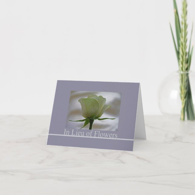 Tarjeta En lugar de flores - solidaridad con la donación d (Anverso)