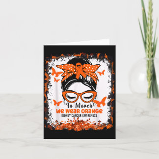 Tarjeta En marzo usamos naranja Conciencia del cáncer de r