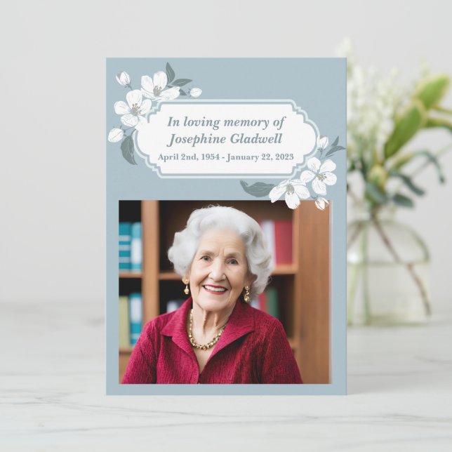 Tarjeta En Memoria Amorosa Servicio Memorial de Foto Hermo (Anverso de pie)