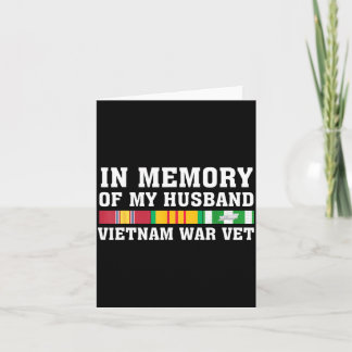 Tarjeta En memoria de camisa esposo veterano de Vietnam fa