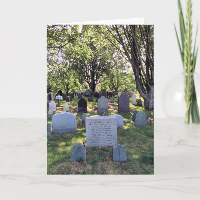 Tarjeta En memoria de la familia Pilgrim Howland (Anverso)