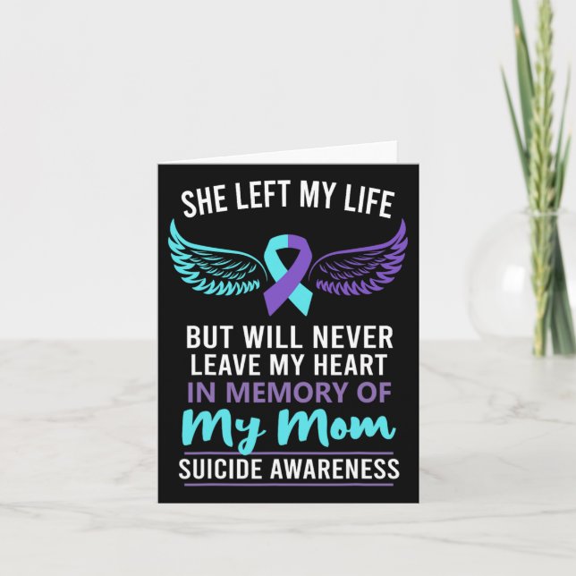 Tarjeta En Memoria De Mamá Conciencia Sobre Prevención Del (Anverso)