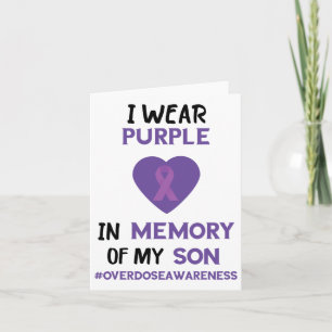 Tarjeta En Memoria De Mi Hijo Listón Morado Conciencia De 