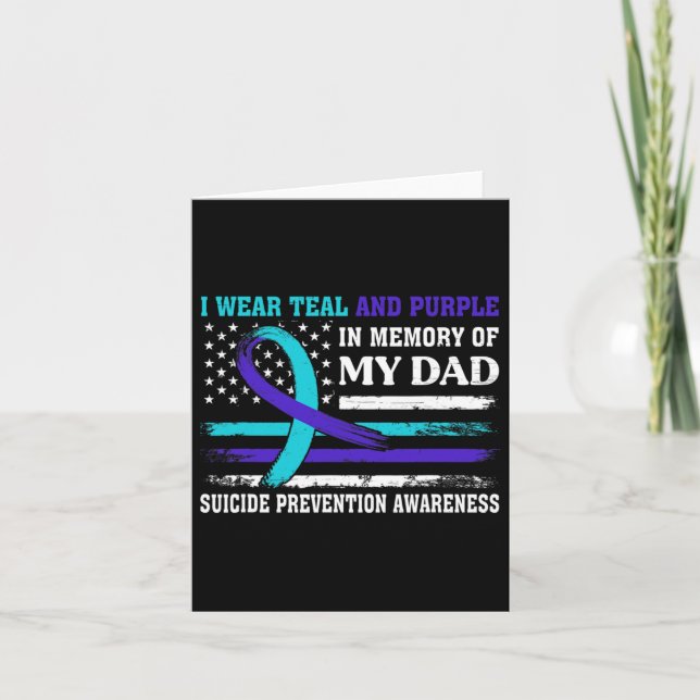 Tarjeta En Memoria De Papá Prevención Conciencia Suicidio  (Anverso)