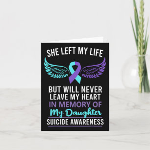 Tarjeta En Memoria De Prevención Conciencia Suicidio Hija