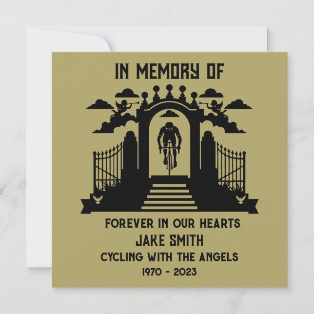 Tarjeta En Memoria De Un Funeral De Ciclista (Anverso)