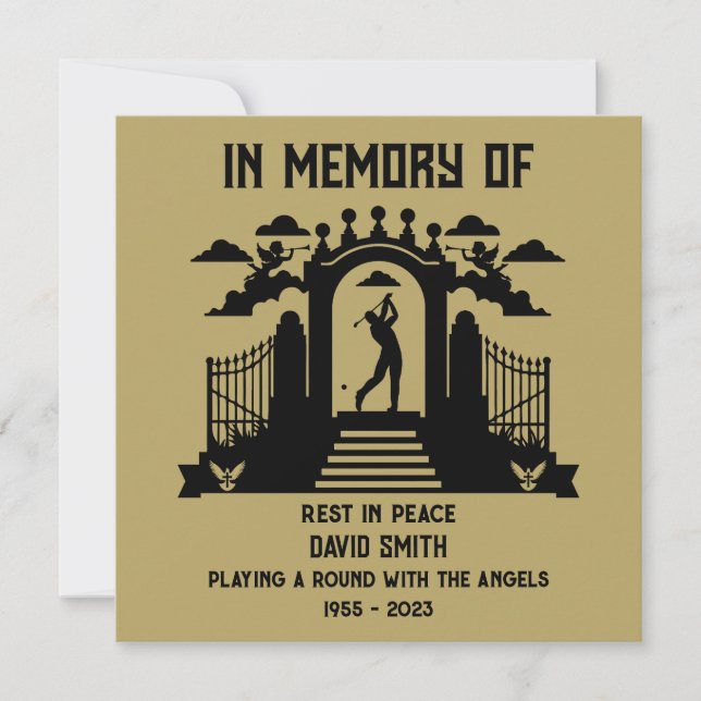 Tarjeta En Memoria De Un Funeral De Golfers (Anverso)
