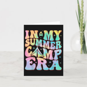 Tarjeta En Mi Campamento De Verano, Groovy Tie Dye Para Ve