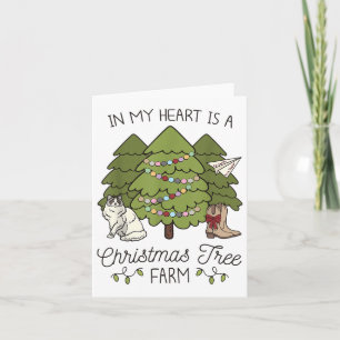 Tarjeta En Mi Corazón Es Una Navidad Vintage En Árbol De N