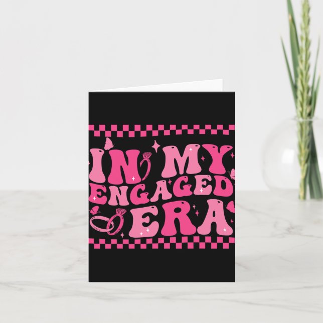 Tarjeta En mi época de compromiso Groovy Bride Bachelorett (Anverso)