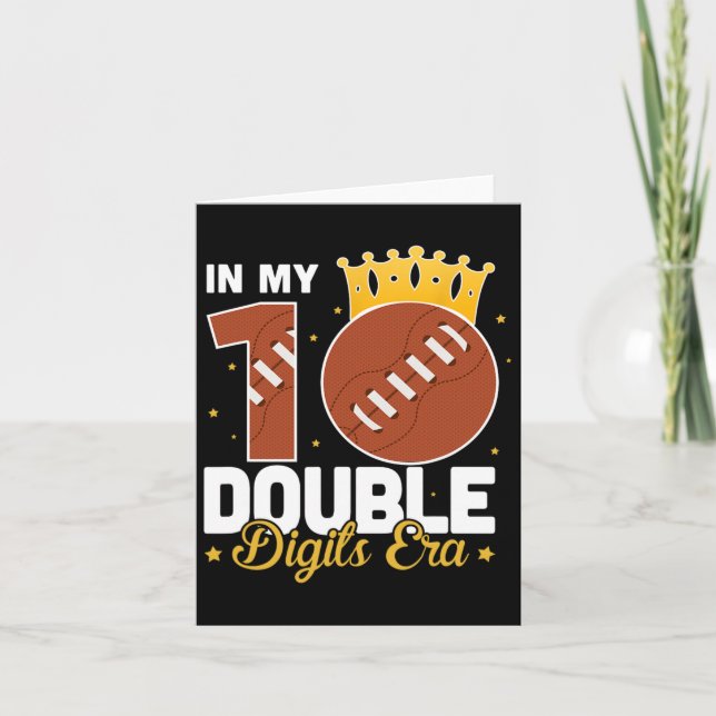 Tarjeta En Mi Era de 10 Dígitos Dobles Fútbol Cumpleaños 1 (Anverso)